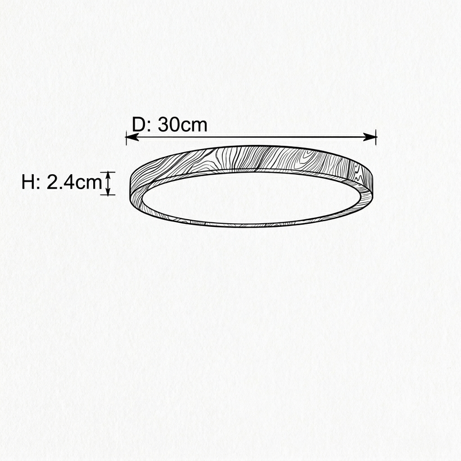 Croquis dimensions : Plafonnier métal doré (Bois 24 W)