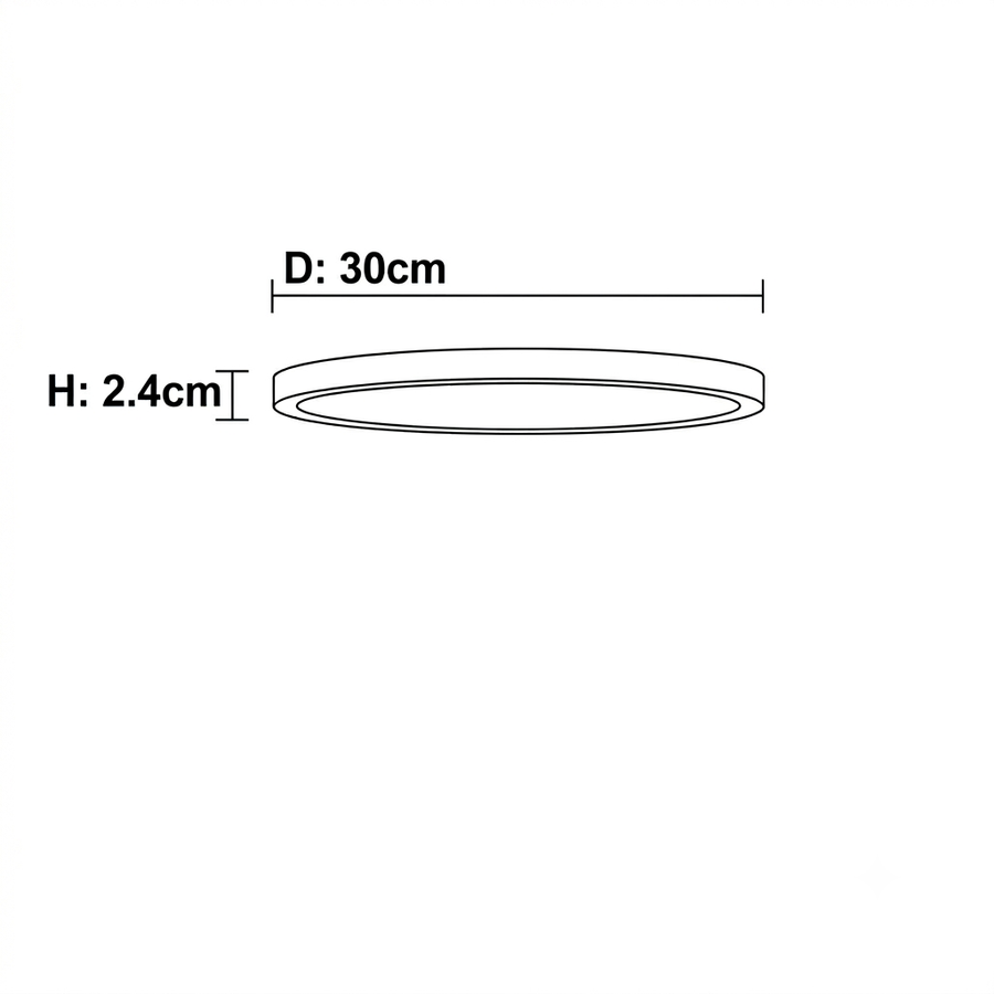 Croquis dimensions : Plafonnier métal doré (Coque blanche 24 W)