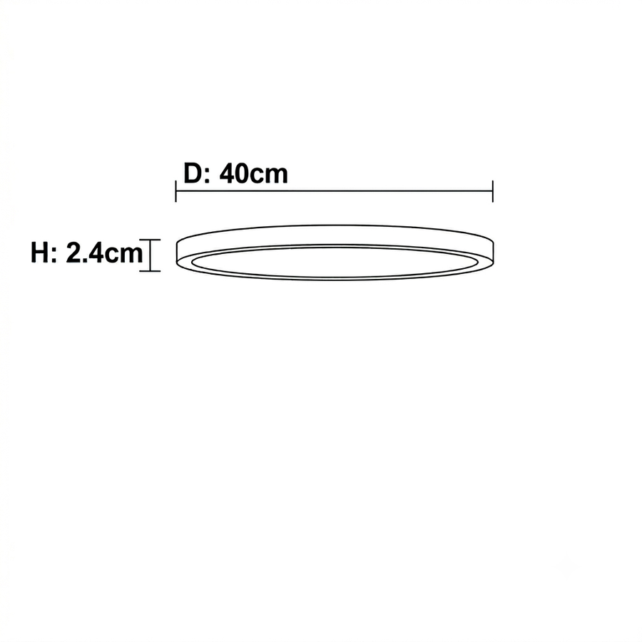 Croquis dimensions : Plafonnier métal doré (Coque blanche 32 W)