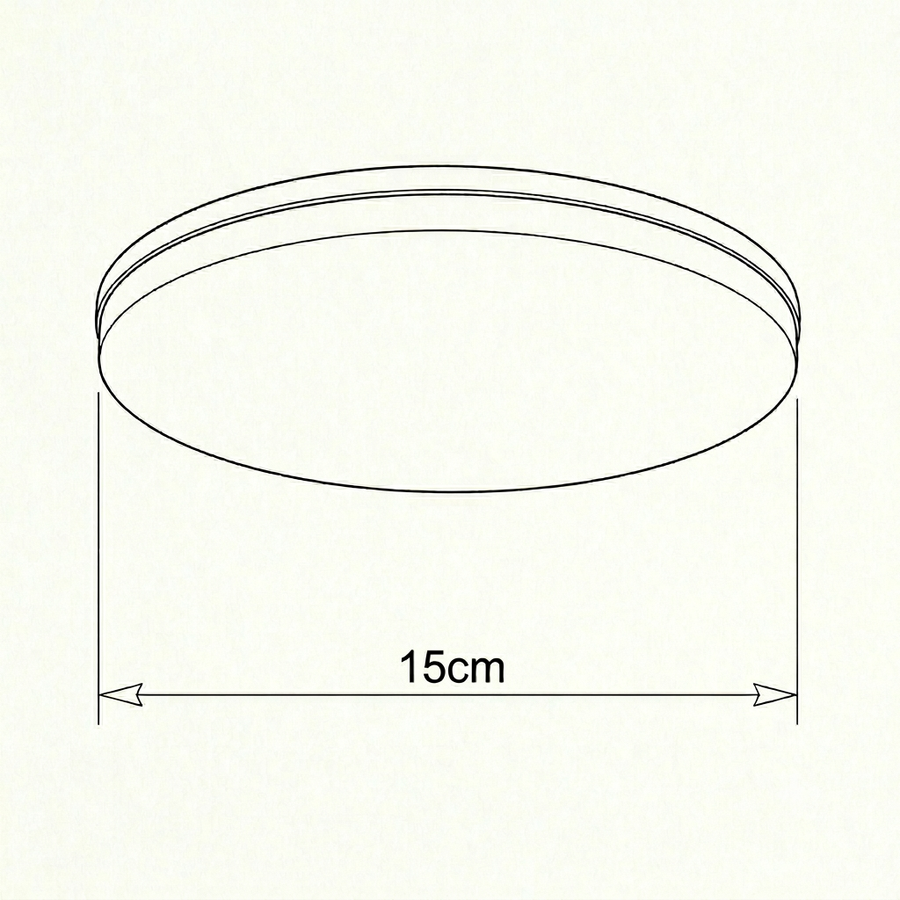 Croquis dimensions : Plafonnier rond moderne (15 cm)