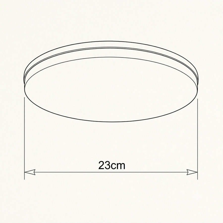 Croquis dimensions : Plafonnier rond moderne (23 cm)