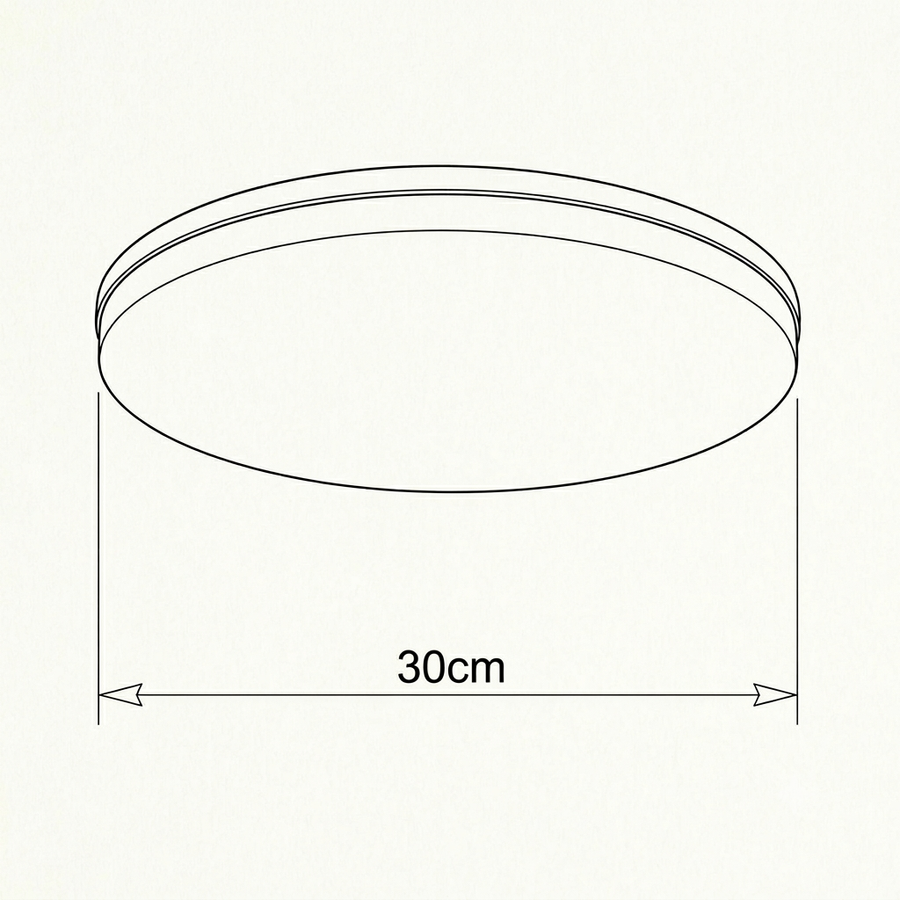 Croquis dimensions : Plafonnier rond moderne (30 cm)