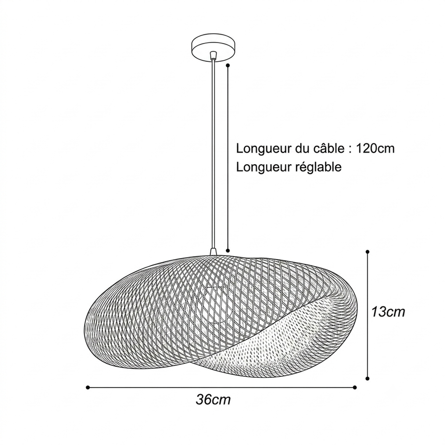 Croquis dimensions : Suspension Nuage (Galet)