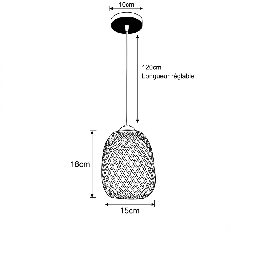 Croquis dimensions : Suspension Nuage (Lanterne)