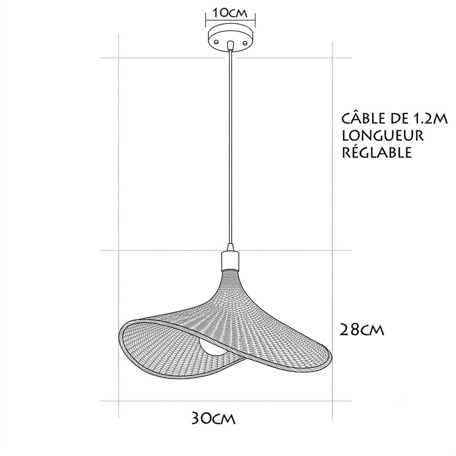 Croquis dimensions : Suspension Nuage (Saturne)