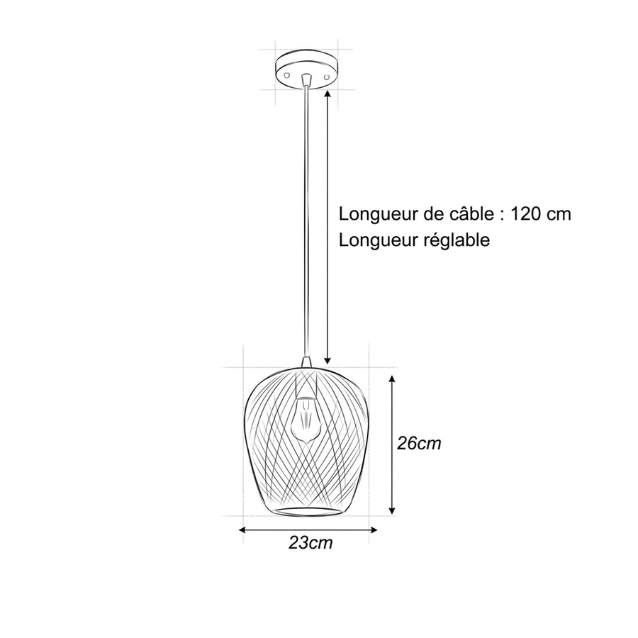 Croquis dimensions : Suspension Nuage (Tulipe)