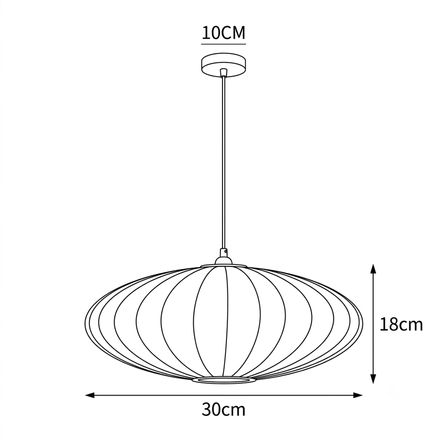 Croquis dimensions : Suspension soie italienne (30 cm)