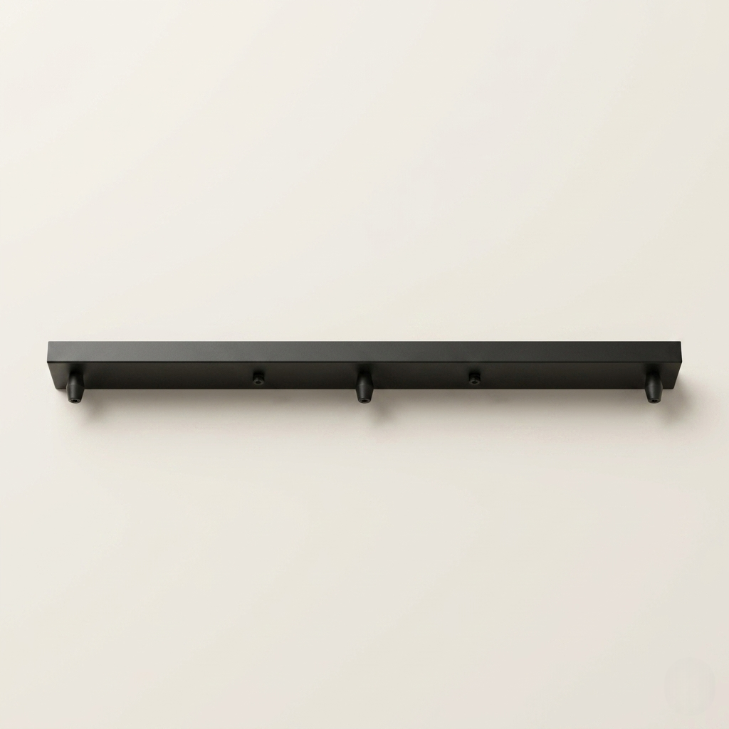 Platine de plafond en barre noire pour suspensions multiples