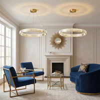 Lustre Halo, dans un intérieur lumineux, allumée