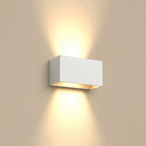 Applique murale IP65 intérieur extérieur blanc 24 W sur fond beige