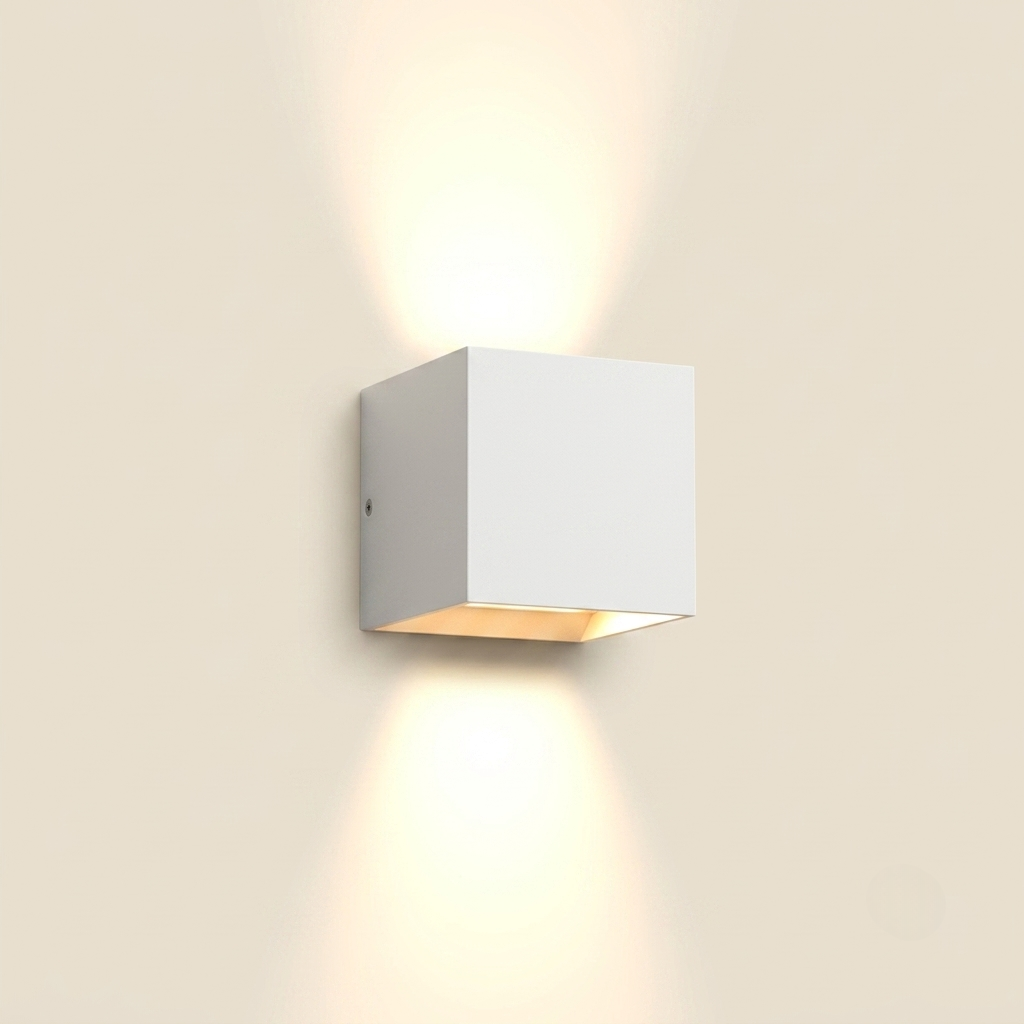 Applique murale IP65 intérieur extérieur blanc 6-12 W sur fond beige