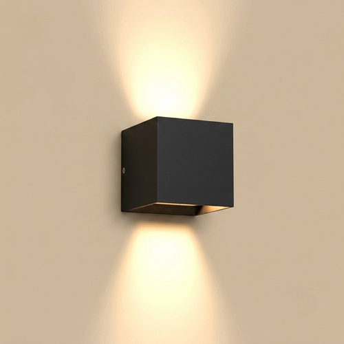 Applique murale IP65 intérieur extérieur noir 6-12 W sur fond beige
