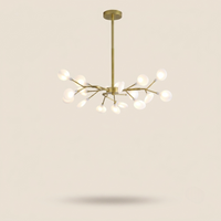 Lustre Lucioles Doré modèle A 18 branches sur fond beige