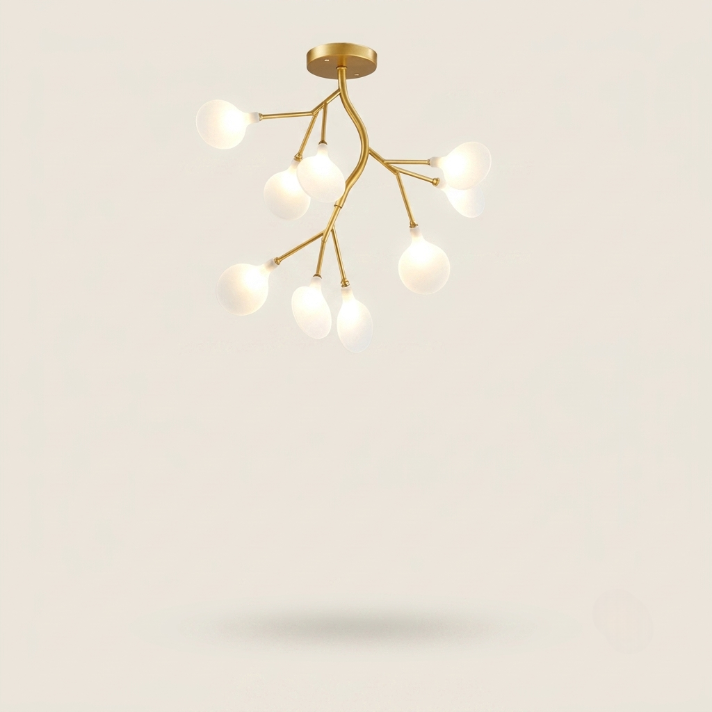 Lustre Lucioles Doré modèle A 9 branches sur fond beige