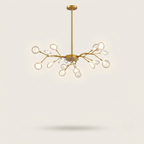 Lustre Lucioles Doré modèle B 18 branches sur fond beige