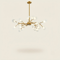 Lustre Lucioles Doré modèle B 30 branches sur fond beige