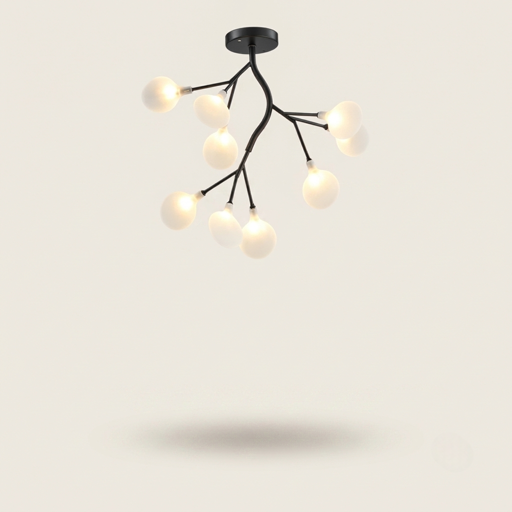 Lustre Lucioles Noir modèle A 9 branches sur fond beige