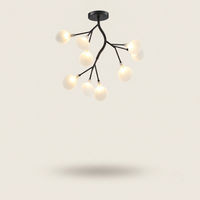 Lustre Lucioles Noir modèle A 9 branches sur fond beige