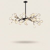 Lustre Lucioles Noir modèle B 45 branches sur fond beige