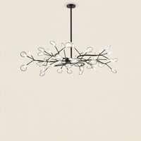 Lustre Lucioles Noir modèle B 54 branches sur fond beige