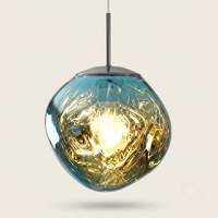 Suspension Mercure verre mercurisé Bleu sur fond beige
