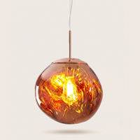 Suspension Mercure verre mercurisé Or rose sur fond beige