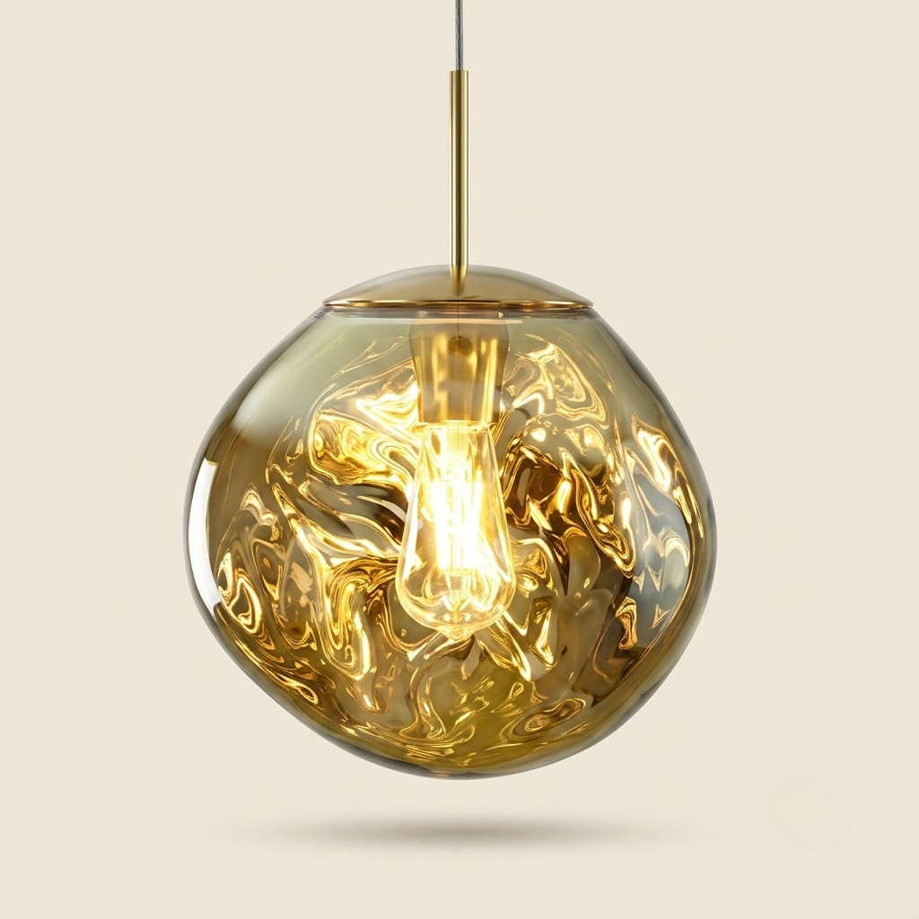 Suspension Mercure verre mercurisé Or sur fond beige