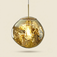 Suspension Mercure verre mercurisé Or sur fond beige