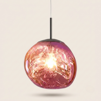 Suspension Mercure verre mercurisé Rose sur fond beige