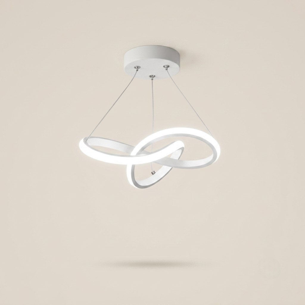 Suspension Ruban Blanc sur fond beige