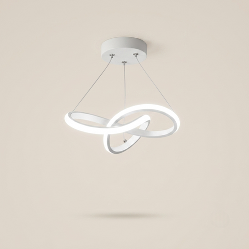 Suspension Ruban Blanc sur fond beige