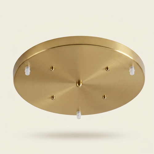 Platine de plafond ronde dorée pour suspensions multiples