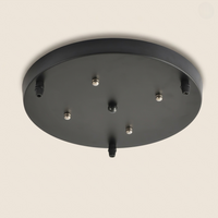 Platine de plafond ronde noire pour suspensions multiples